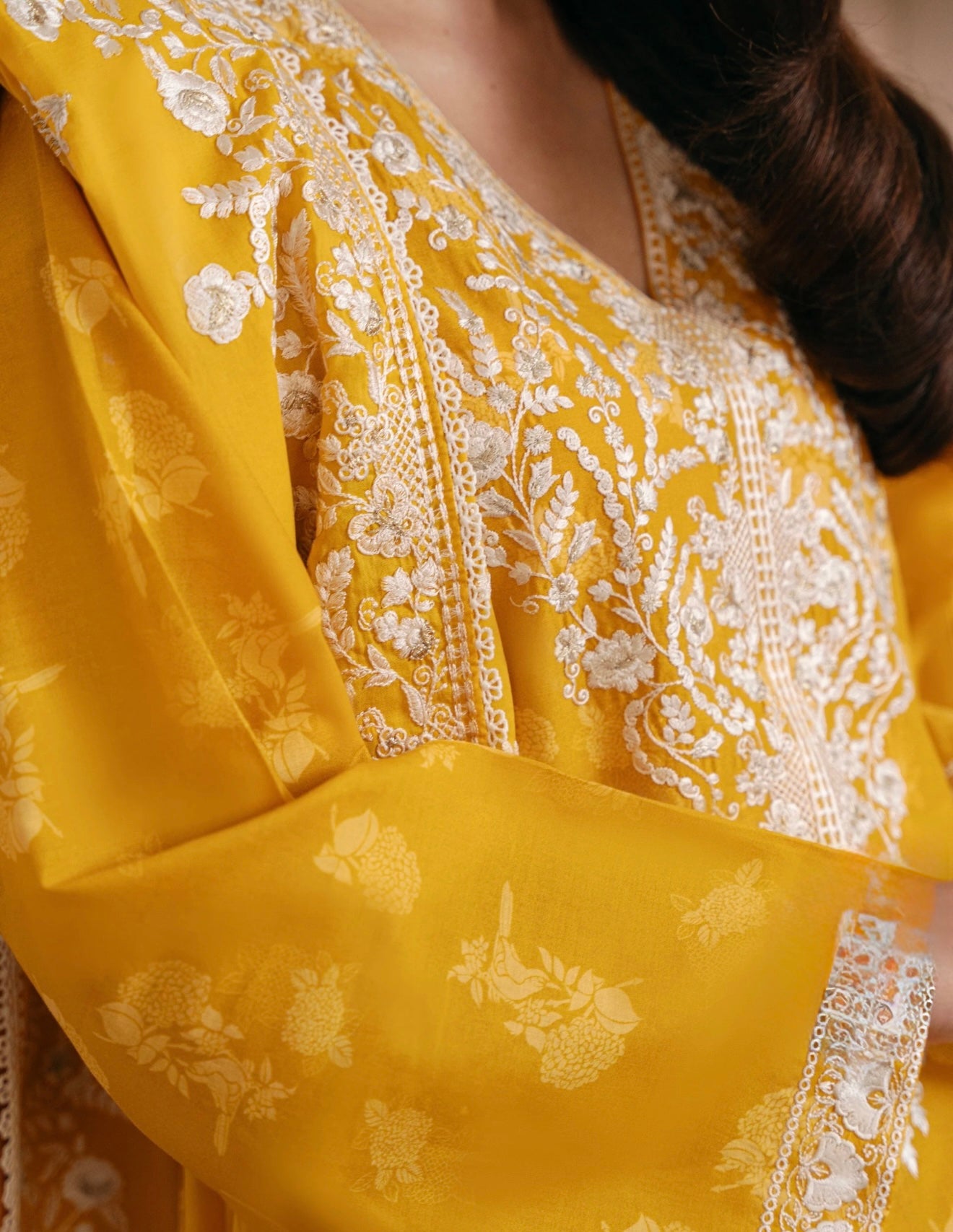 2 Piece - Embroidered Cambric Suit S110422