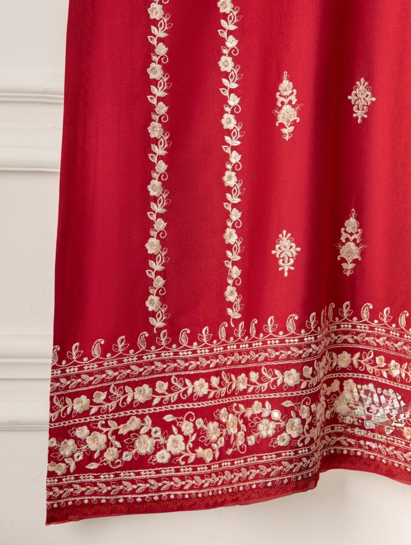2 Piece- Pure Silk Net Embroidered Suit S110681