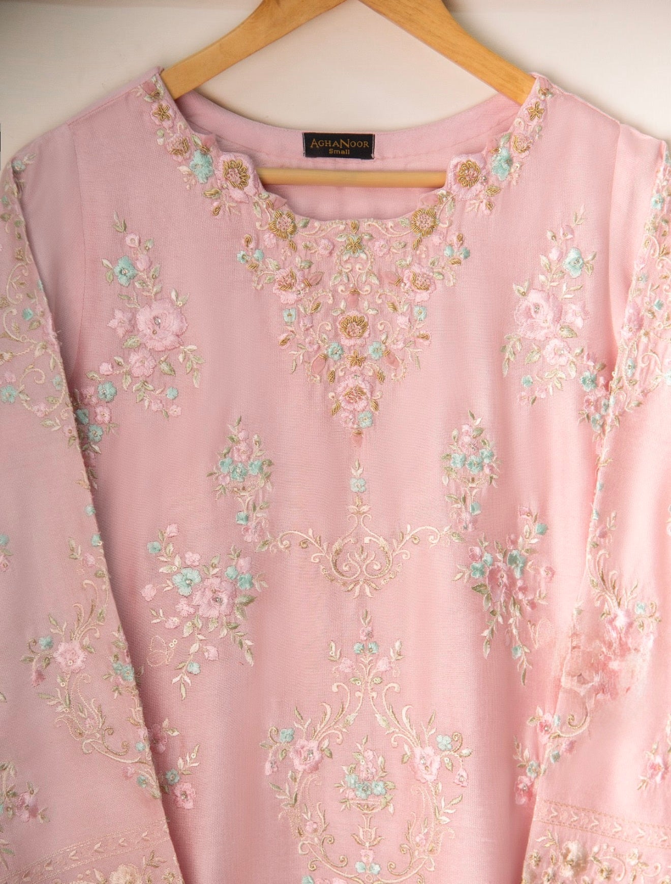 2 Piece- Pure Silk Net Embroidered Suit S110565