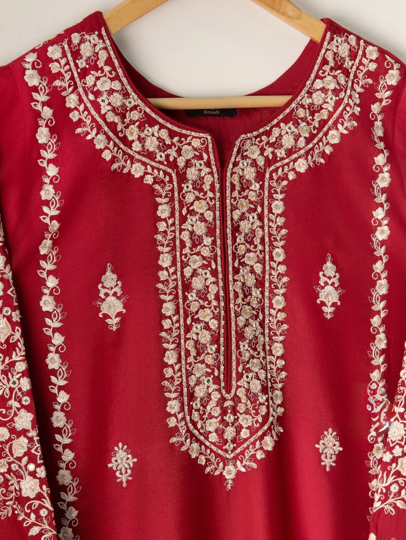 2 Piece- Pure Silk Net Embroidered Suit S110681