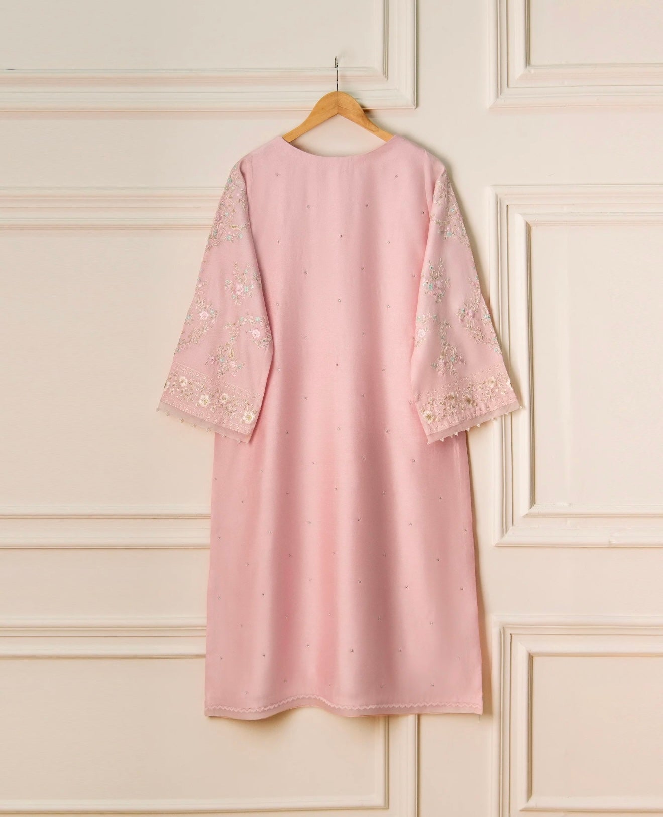 2 Piece- Pure Silk Net Embroidered Suit S110565