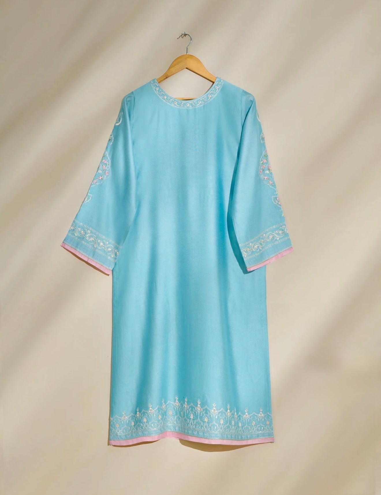 2 Piece- Pure Silk Net Embroidered Suit S110443