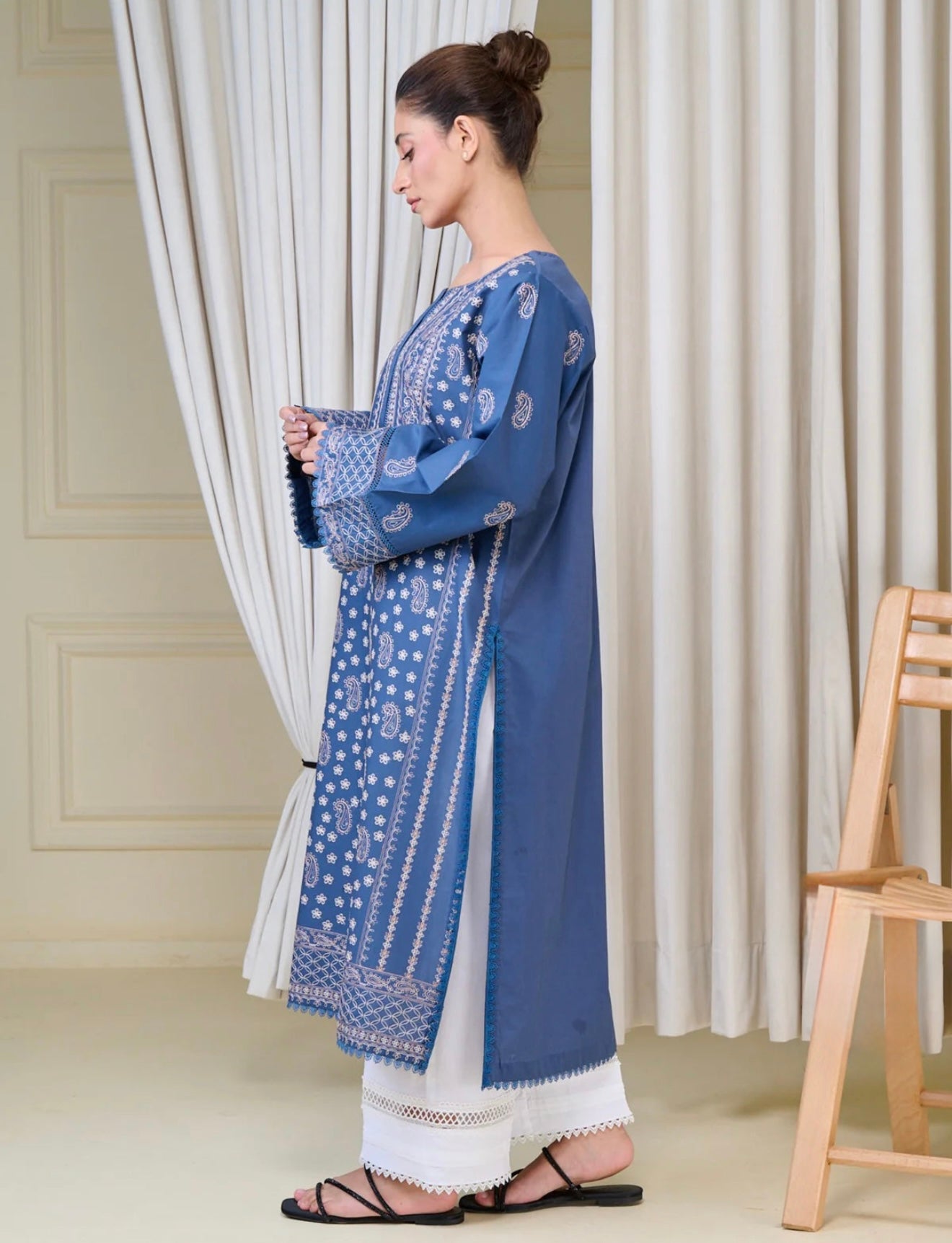 (Unstitched) Pure Embroidered Cambric Shirt KJ-4285