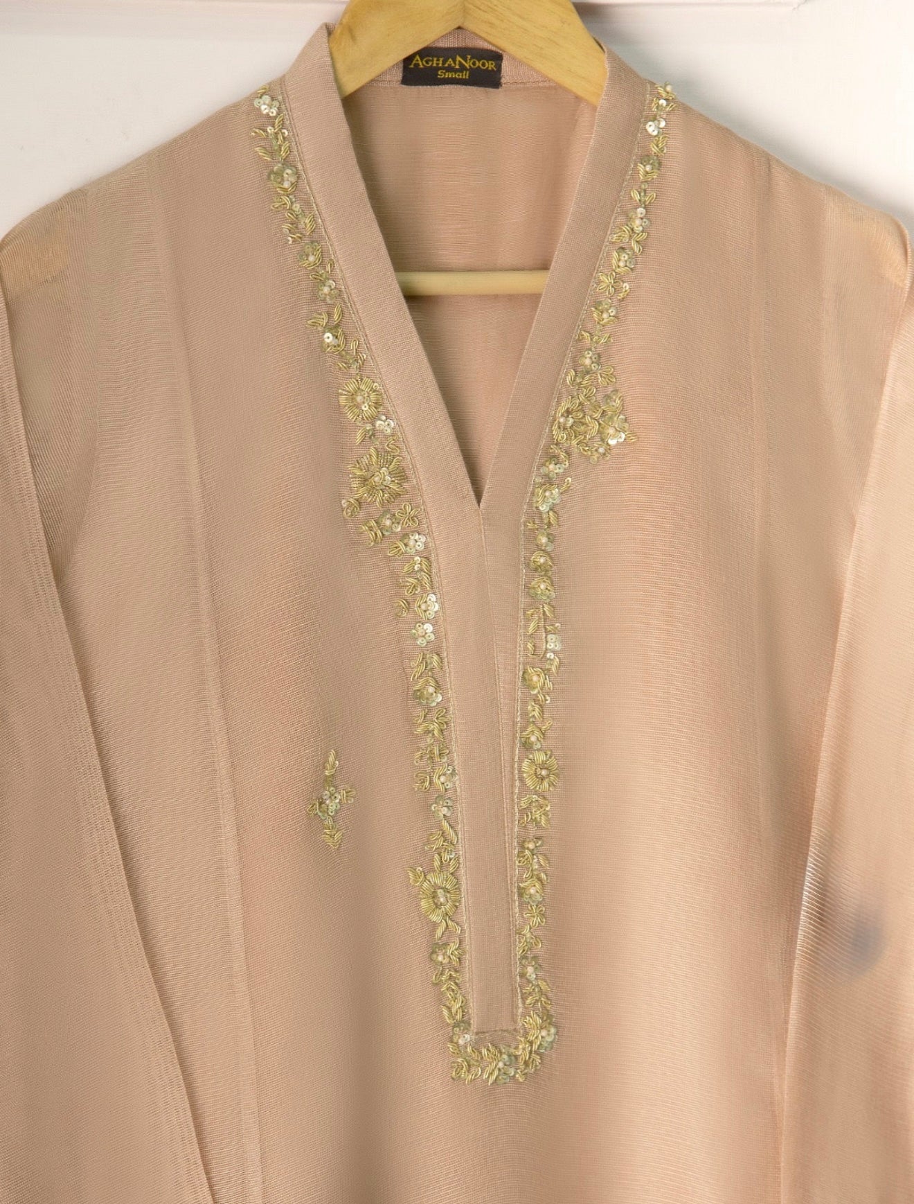 Piece - Pure Cotton Net Embroidered Suit S110683
